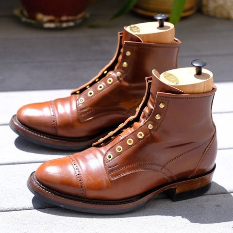 White Kloud Blucher.87 in Leder Ogawa Coffee Shell Cordovan