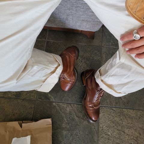 White Kloud Blucher.87 in Leder Ogawa Coffee Shell Cordovan