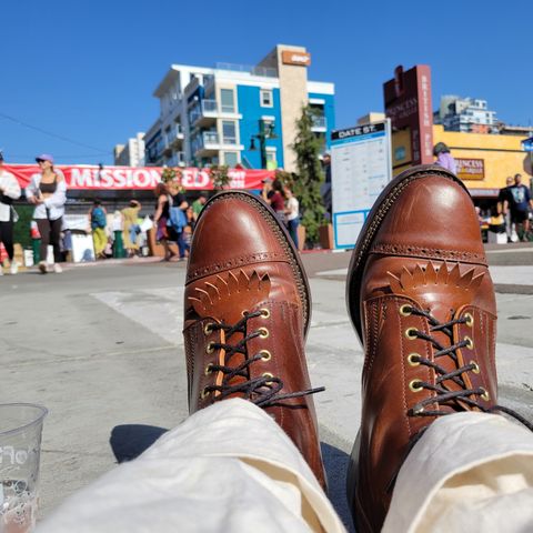 White Kloud Blucher.87 in Leder Ogawa Coffee Shell Cordovan