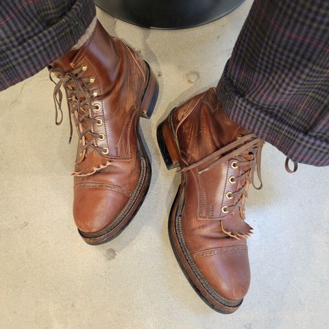 White Kloud Blucher.87 in Leder Ogawa Coffee Shell Cordovan