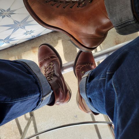 White Kloud Blucher.87 in Leder Ogawa Coffee Shell Cordovan
