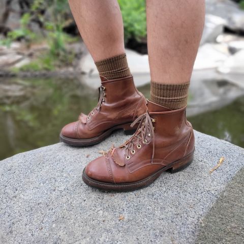 White Kloud Blucher.87 in Leder Ogawa Coffee Shell Cordovan
