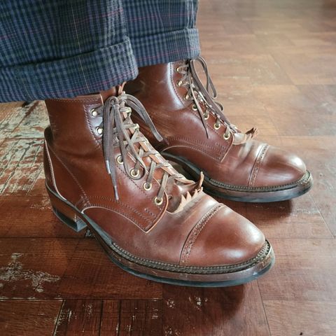 White Kloud Blucher.87 in Leder Ogawa Coffee Shell Cordovan