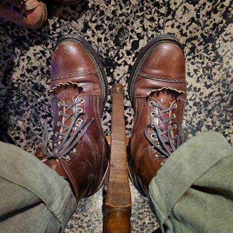 White Kloud Blucher.87 in Leder Ogawa Coffee Shell Cordovan