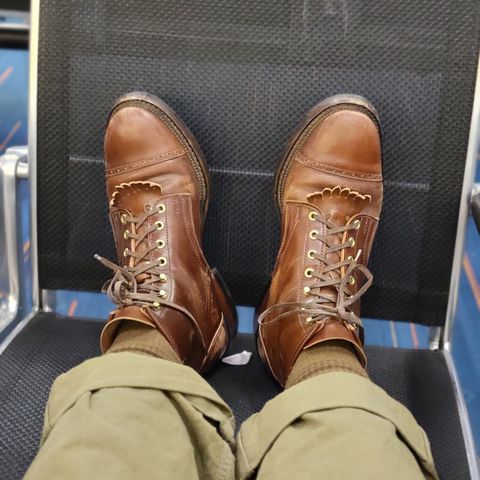 White Kloud Blucher.87 in Leder Ogawa Coffee Shell Cordovan