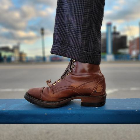 White Kloud Blucher.87 in Leder Ogawa Coffee Shell Cordovan