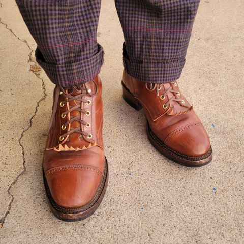 White Kloud Blucher.87 in Leder Ogawa Coffee Shell Cordovan