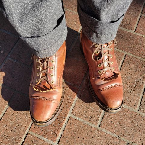 White Kloud Blucher.87 in Leder Ogawa Coffee Shell Cordovan