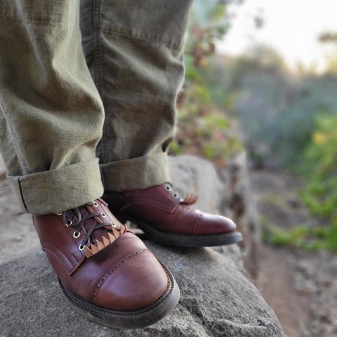 White Kloud Blucher.87 in Leder Ogawa Coffee Shell Cordovan
