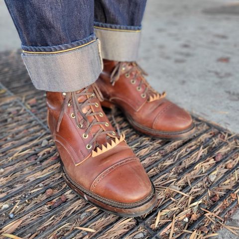 White Kloud Blucher.87 in Leder Ogawa Coffee Shell Cordovan