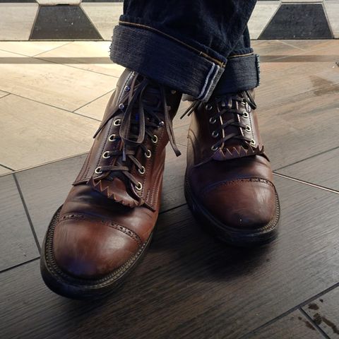 White Kloud Blucher.87 in Leder Ogawa Coffee Shell Cordovan