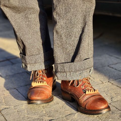 White Kloud Blucher.87 in Leder Ogawa Coffee Shell Cordovan