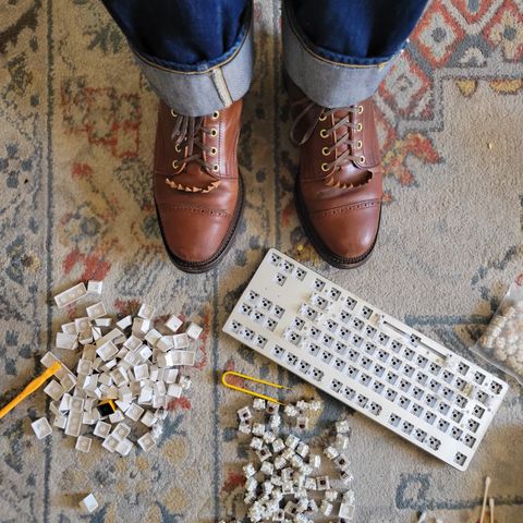 White Kloud Blucher.87 in Leder Ogawa Coffee Shell Cordovan