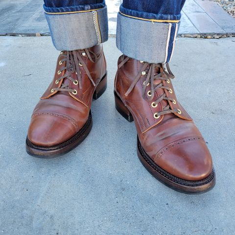 White Kloud Blucher.87 in Leder Ogawa Coffee Shell Cordovan
