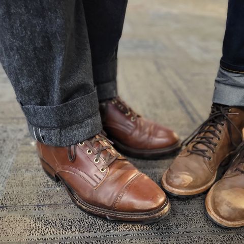 White Kloud Blucher.87 in Leder Ogawa Coffee Shell Cordovan