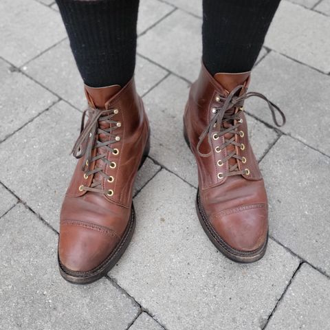 White Kloud Blucher.87 in Leder Ogawa Coffee Shell Cordovan