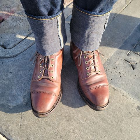 White Kloud Blucher.87 in Leder Ogawa Coffee Shell Cordovan