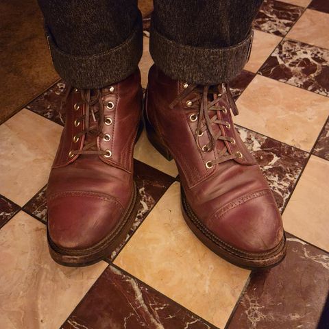 White Kloud Blucher.87 in Leder Ogawa Coffee Shell Cordovan