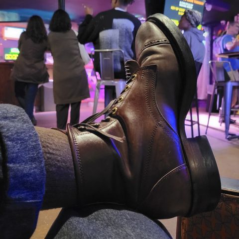 White Kloud Blucher.87 in Leder Ogawa Coffee Shell Cordovan