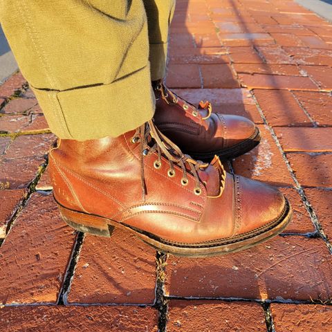 White Kloud Blucher.87 in Leder Ogawa Coffee Shell Cordovan