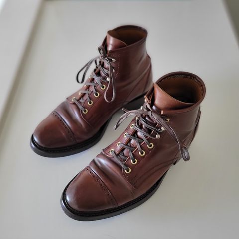 White Kloud Blucher.87 in Leder Ogawa Coffee Shell Cordovan