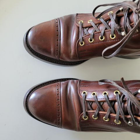 White Kloud Blucher.87 in Leder Ogawa Coffee Shell Cordovan