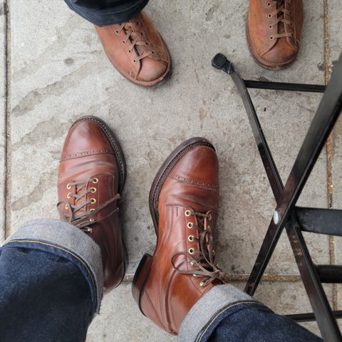White Kloud Blucher.87 in Leder Ogawa Coffee Shell Cordovan