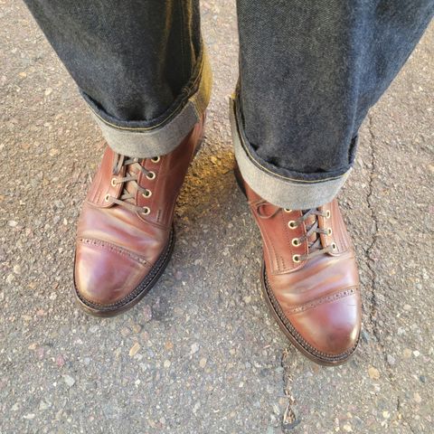 White Kloud Blucher.87 in Leder Ogawa Coffee Shell Cordovan