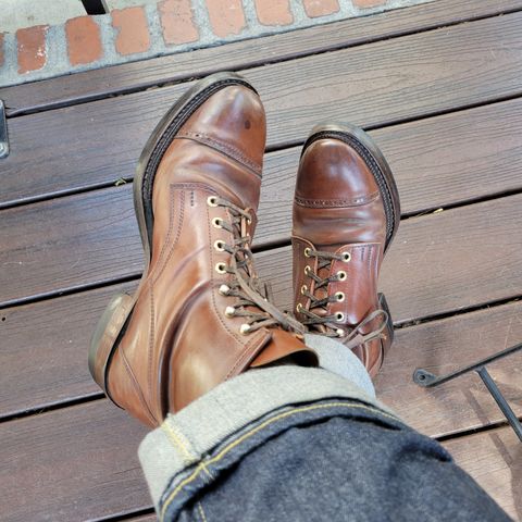 White Kloud Blucher.87 in Leder Ogawa Coffee Shell Cordovan