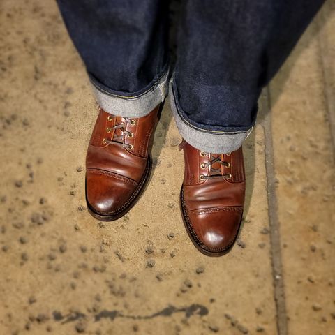 White Kloud Blucher.87 in Leder Ogawa Coffee Shell Cordovan