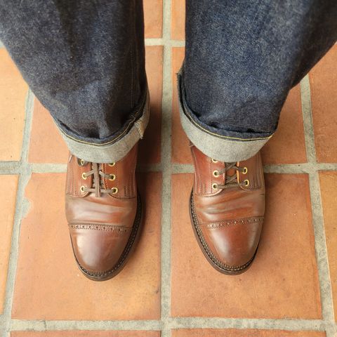White Kloud Blucher.87 in Leder Ogawa Coffee Shell Cordovan