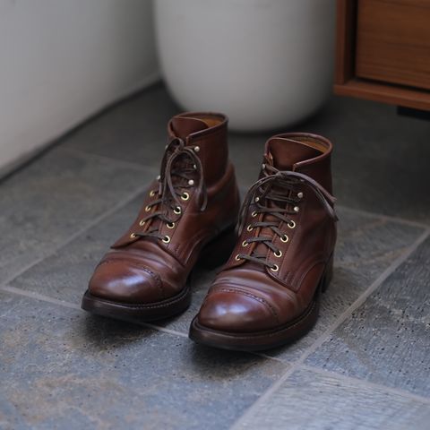 White Kloud Blucher.87 in Leder Ogawa Coffee Shell Cordovan