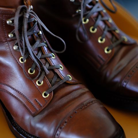 White Kloud Blucher.87 in Leder Ogawa Coffee Shell Cordovan