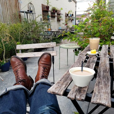 White Kloud Blucher.87 in Leder Ogawa Coffee Shell Cordovan