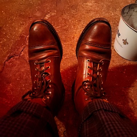 White Kloud Blucher.87 in Leder Ogawa Coffee Shell Cordovan