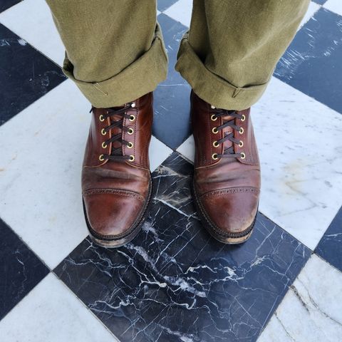 White Kloud Blucher.87 in Leder Ogawa Coffee Shell Cordovan