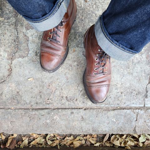 White Kloud Blucher.87 in Leder Ogawa Coffee Shell Cordovan