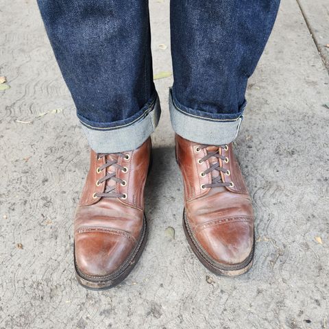 White Kloud Blucher.87 in Leder Ogawa Coffee Shell Cordovan