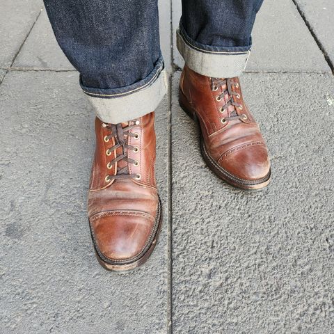 White Kloud Blucher.87 in Leder Ogawa Coffee Shell Cordovan