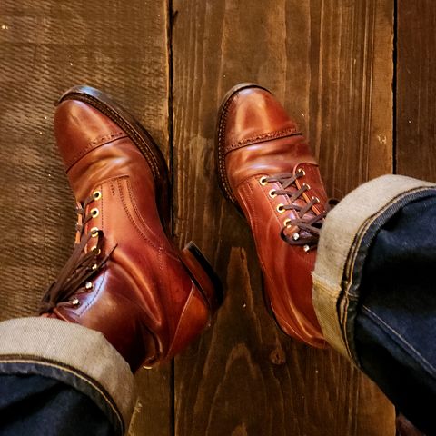 White Kloud Blucher.87 in Leder Ogawa Coffee Shell Cordovan