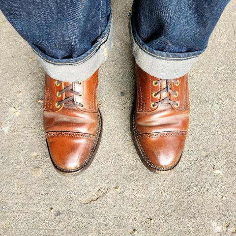 White Kloud Blucher.87 in Leder Ogawa Coffee Shell Cordovan