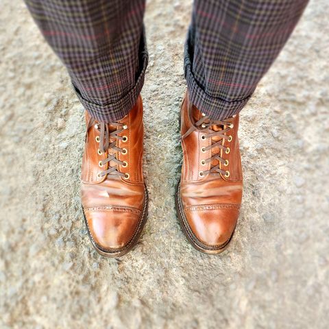 White Kloud Blucher.87 in Leder Ogawa Coffee Shell Cordovan