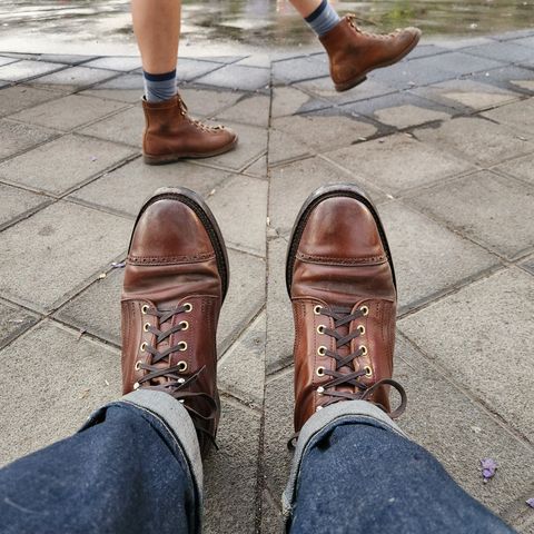White Kloud Blucher.87 in Leder Ogawa Coffee Shell Cordovan