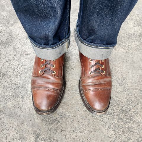 White Kloud Blucher.87 in Leder Ogawa Coffee Shell Cordovan