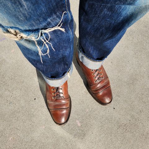White Kloud Blucher.87 in Leder Ogawa Coffee Shell Cordovan