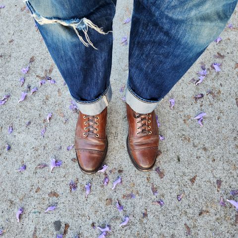 White Kloud Blucher.87 in Leder Ogawa Coffee Shell Cordovan