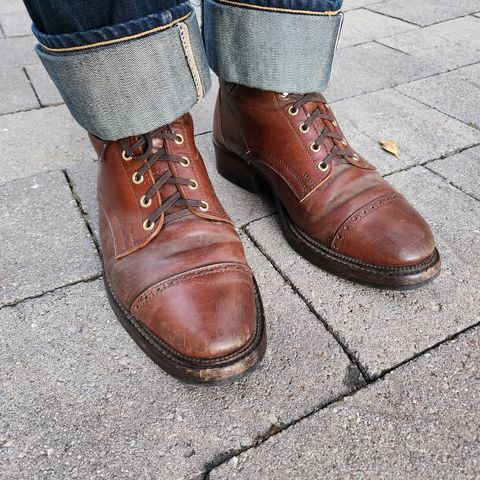 White Kloud Blucher.87 in Leder Ogawa Coffee Shell Cordovan