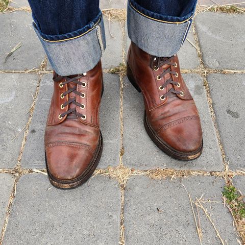 White Kloud Blucher.87 in Leder Ogawa Coffee Shell Cordovan