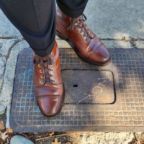 White Kloud Blucher.87 in Leder Ogawa Coffee Shell Cordovan