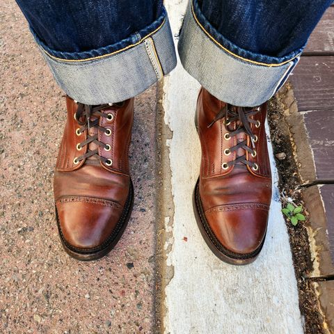 White Kloud Blucher.87 in Leder Ogawa Coffee Shell Cordovan